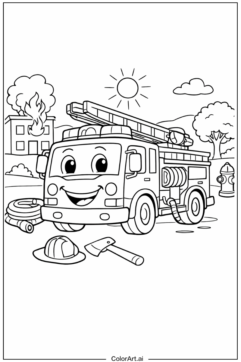 Smiling fire truck Fire truck Design