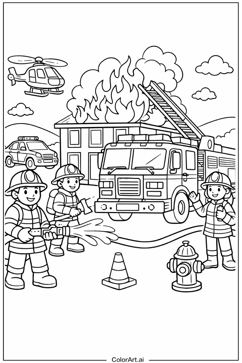 Fire truck with Emergency heroes Theme