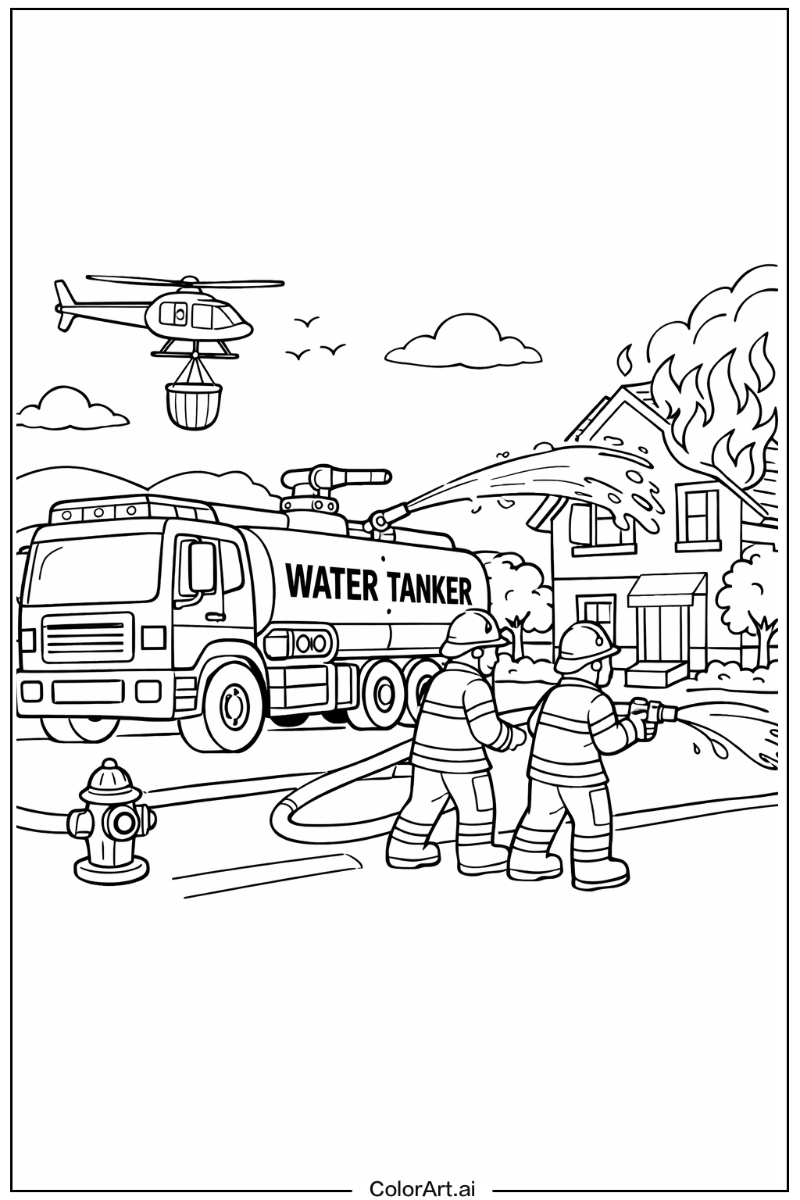Fire truck with Water tanker Theme