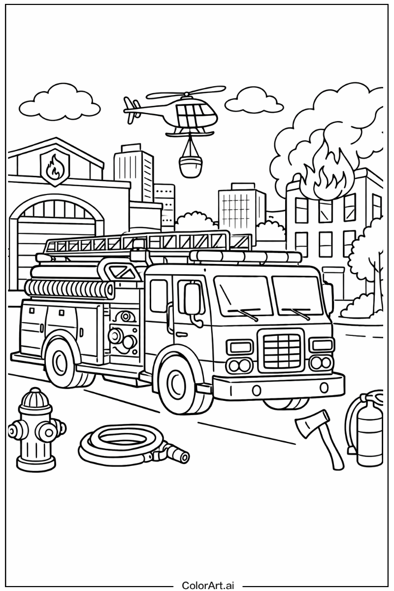 Fire truck with Red truck Theme