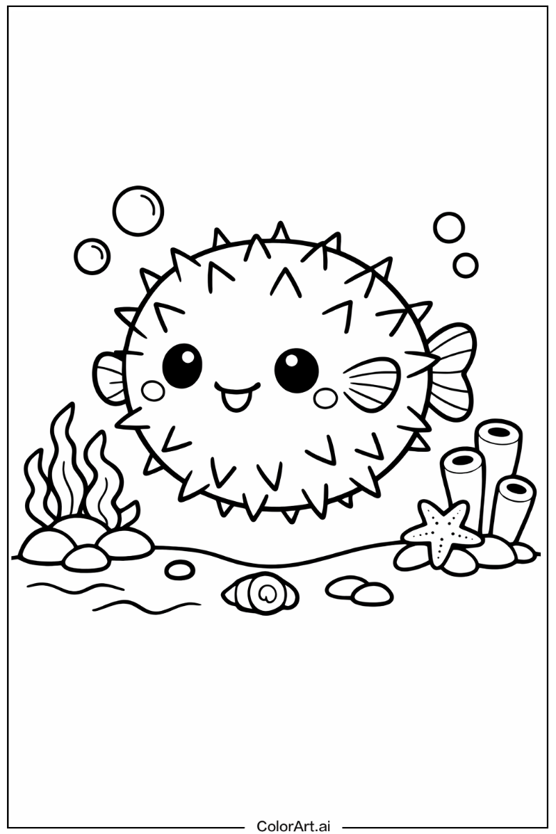 Fish with Pufferfish Theme