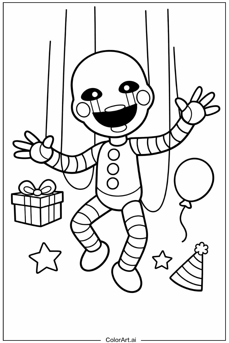 Five nights at freddy's with Puppet marionette Theme