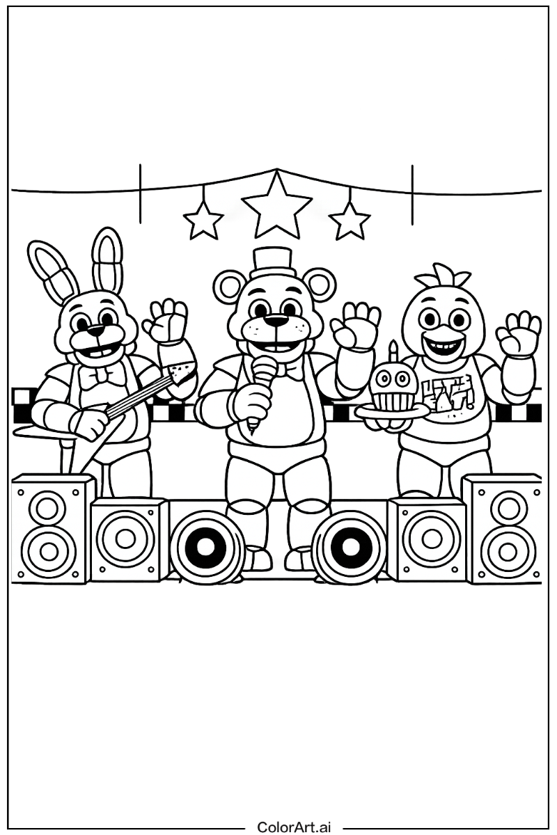 Five nights at freddy's with Main stage Theme