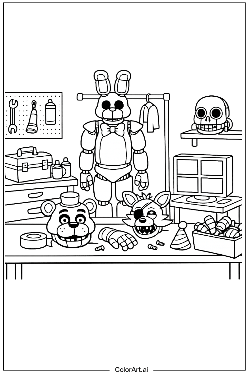 Five nights at freddy's with Backstage Theme