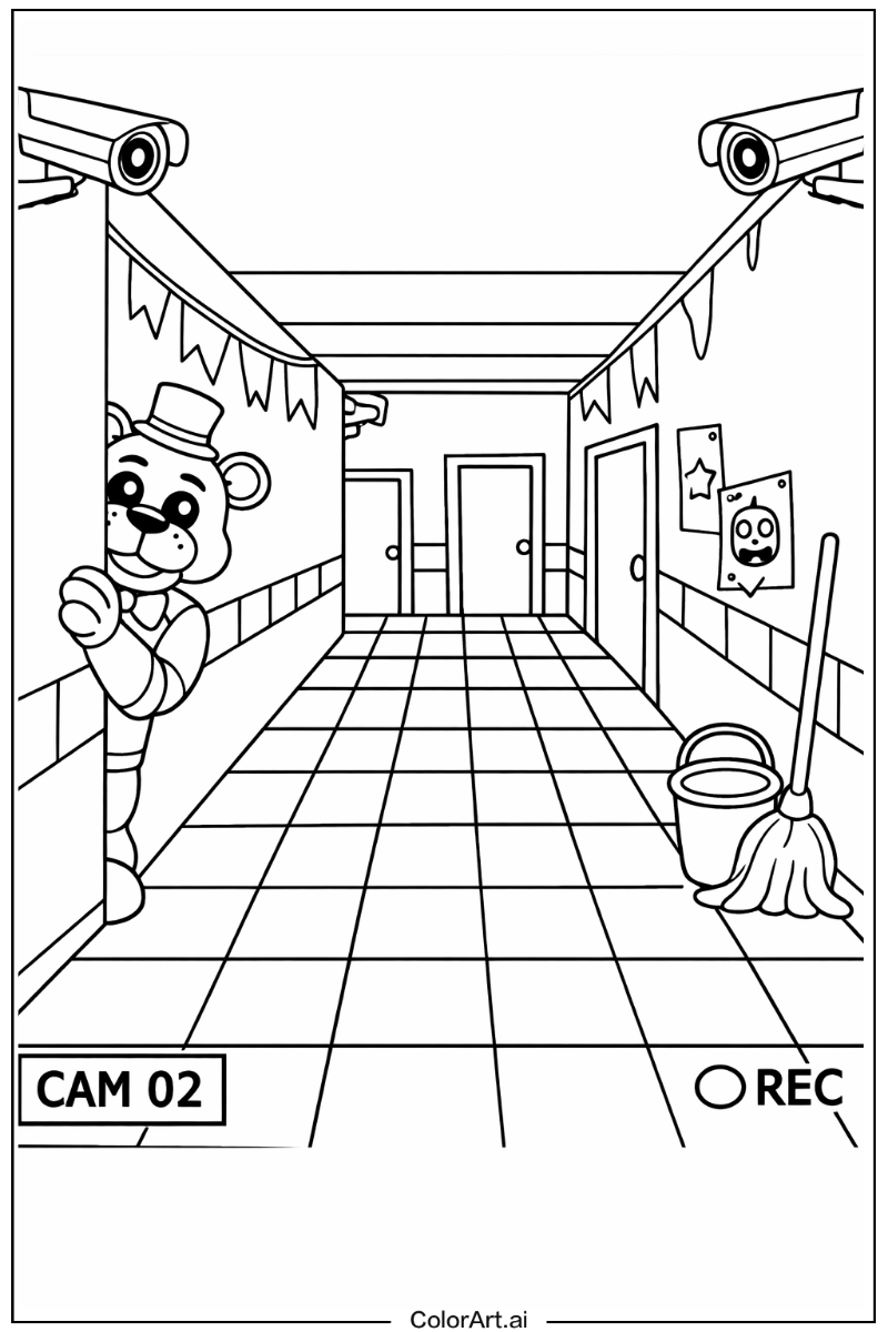Five nights at freddy's with Hallway cameras Theme