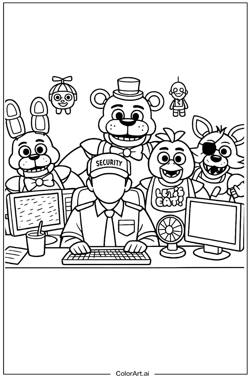 Night shift scene Five nights at freddy's Design