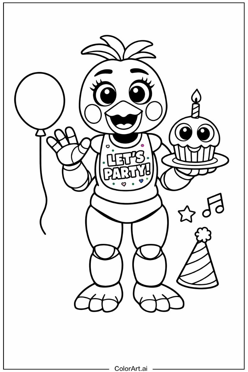 Five nights at freddy's with Toy chica Theme