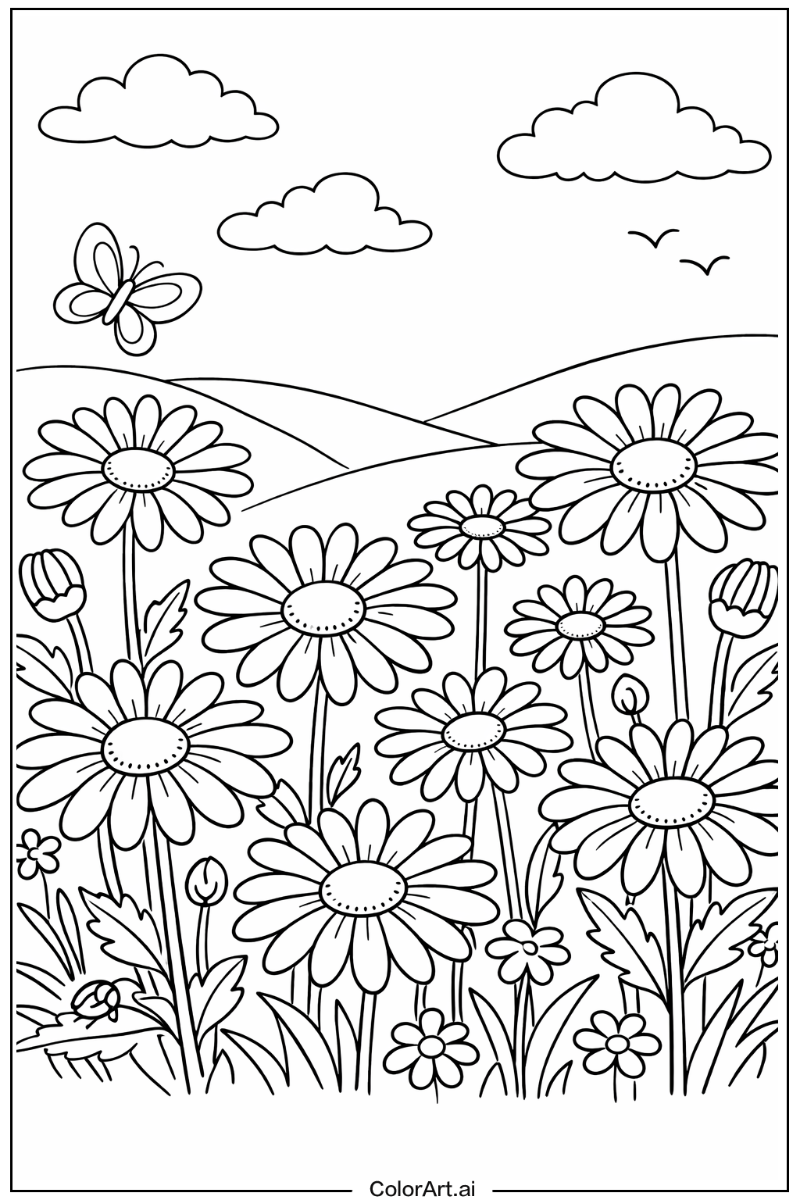 Floral with Daisies Theme