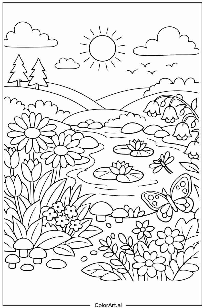 Foliage Floral Scene