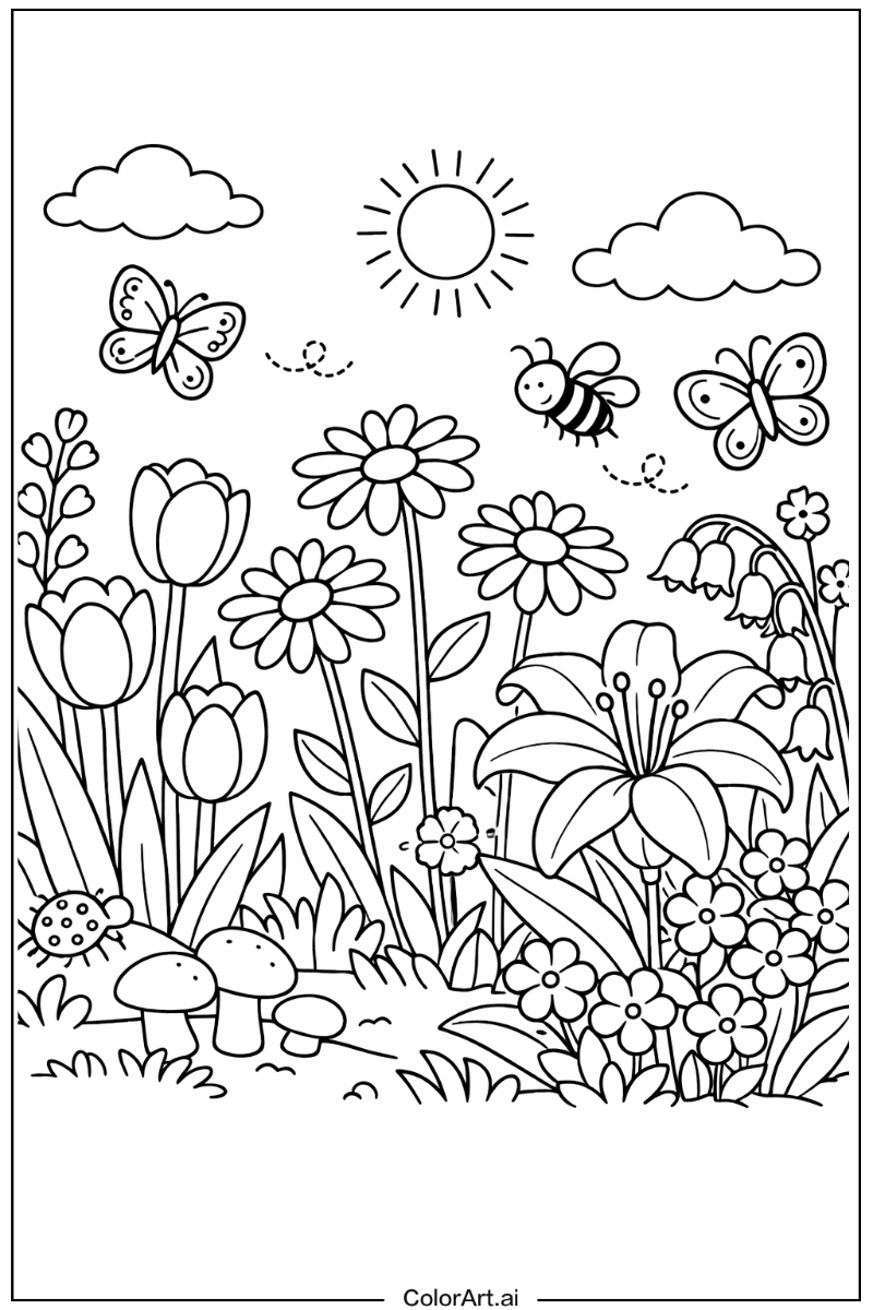 Botanical Floral Scene 2