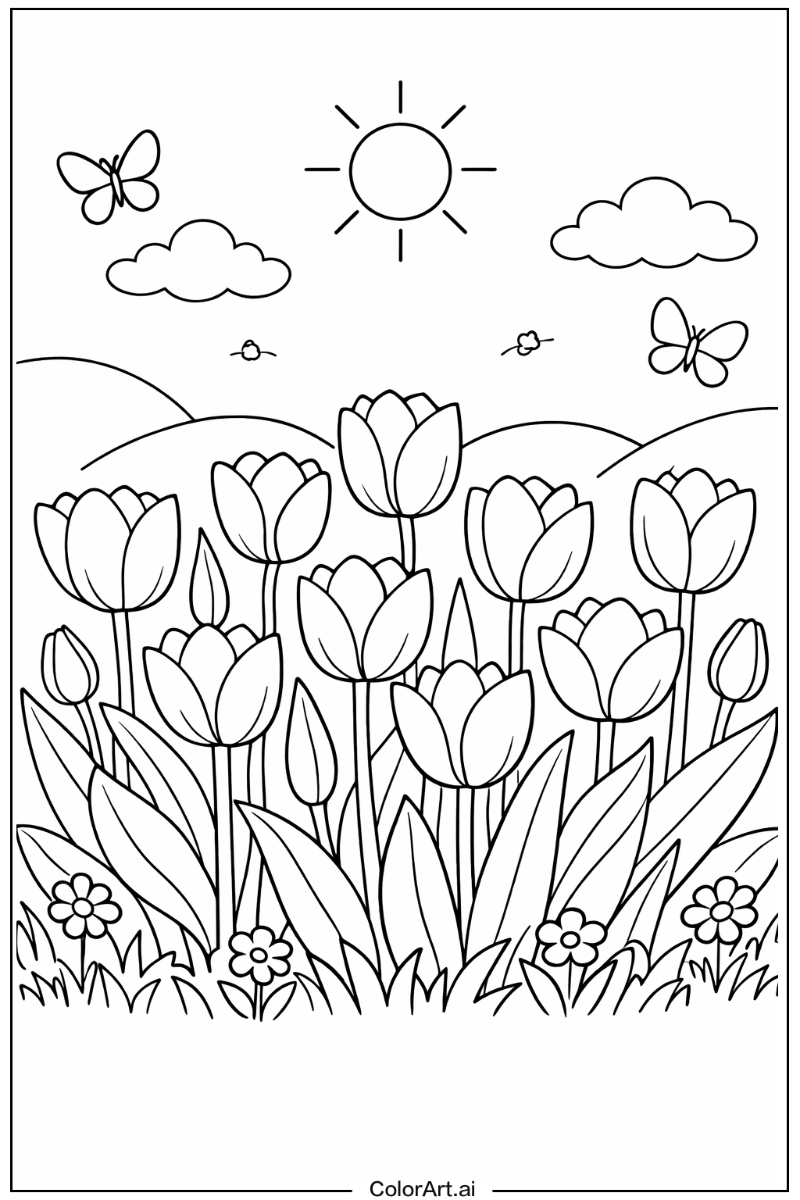 Tulips Floral Scene 2