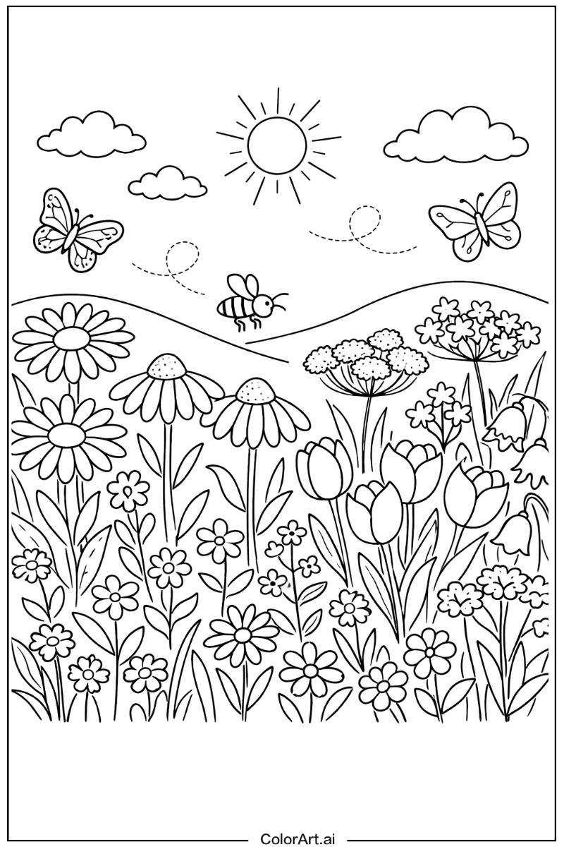 Wildflowers Floral Scene 2