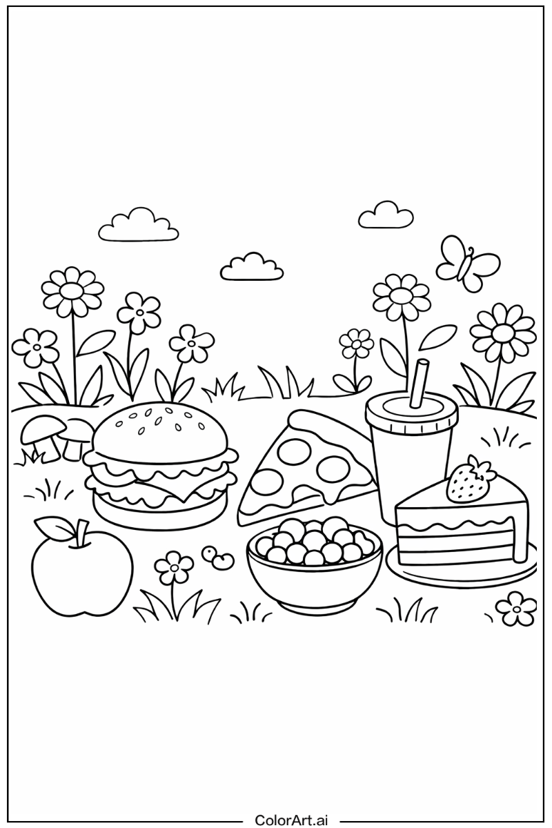 39 Free Food Coloring Pages