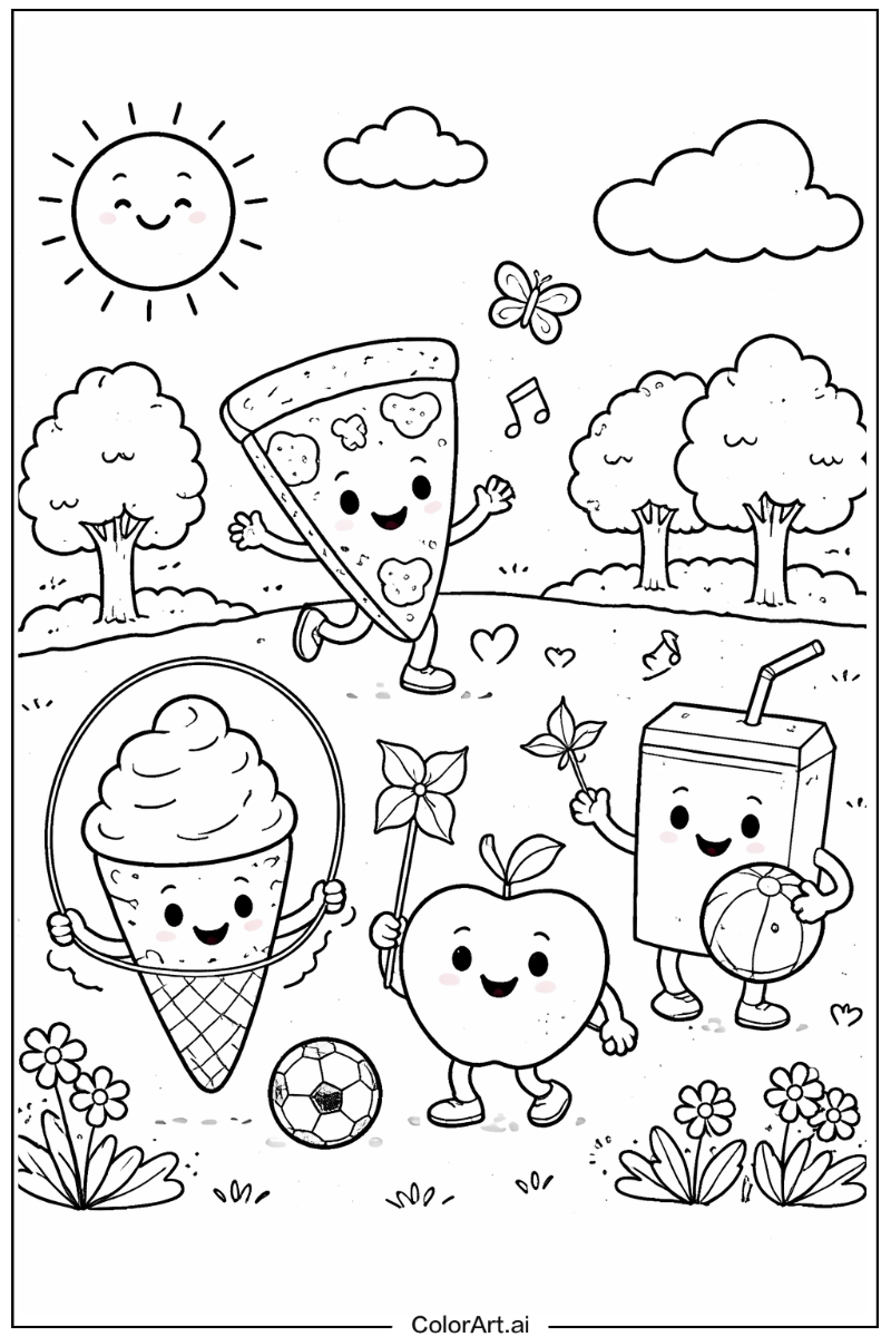 Food Playing Outside