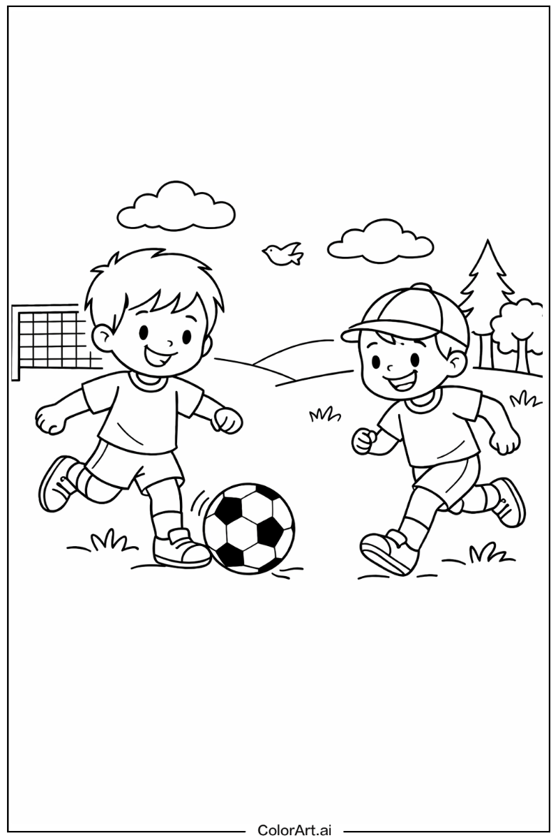 Football Playing Outside