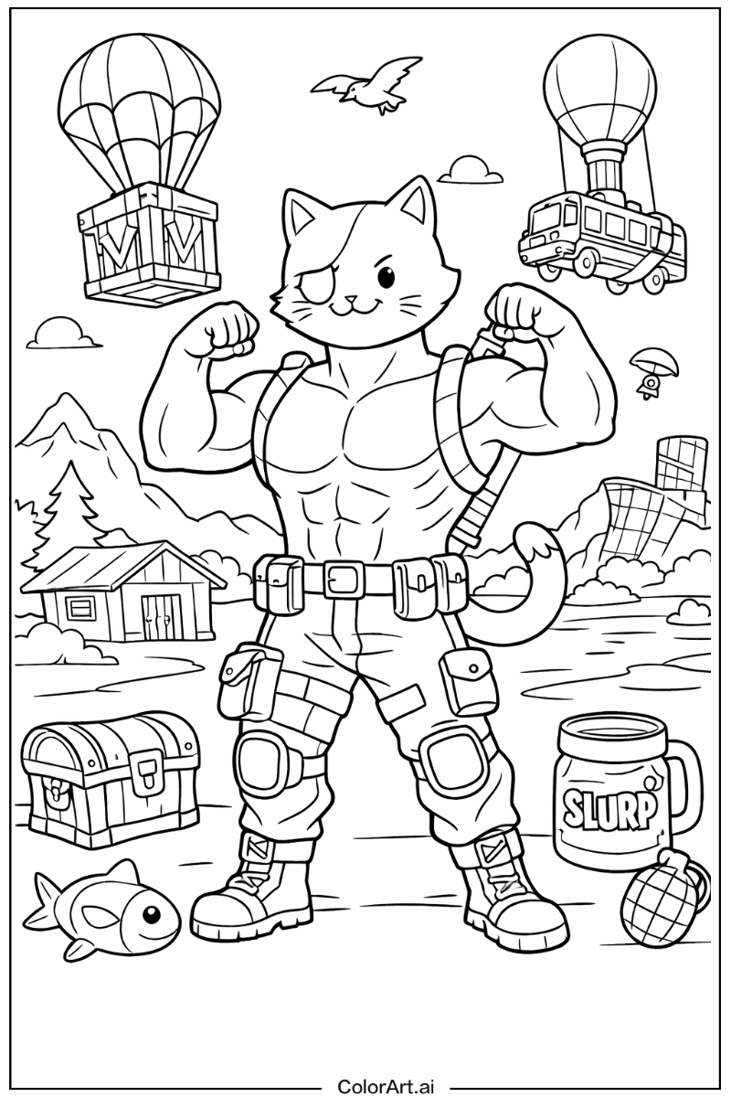 Fortnite with Meowscles Theme