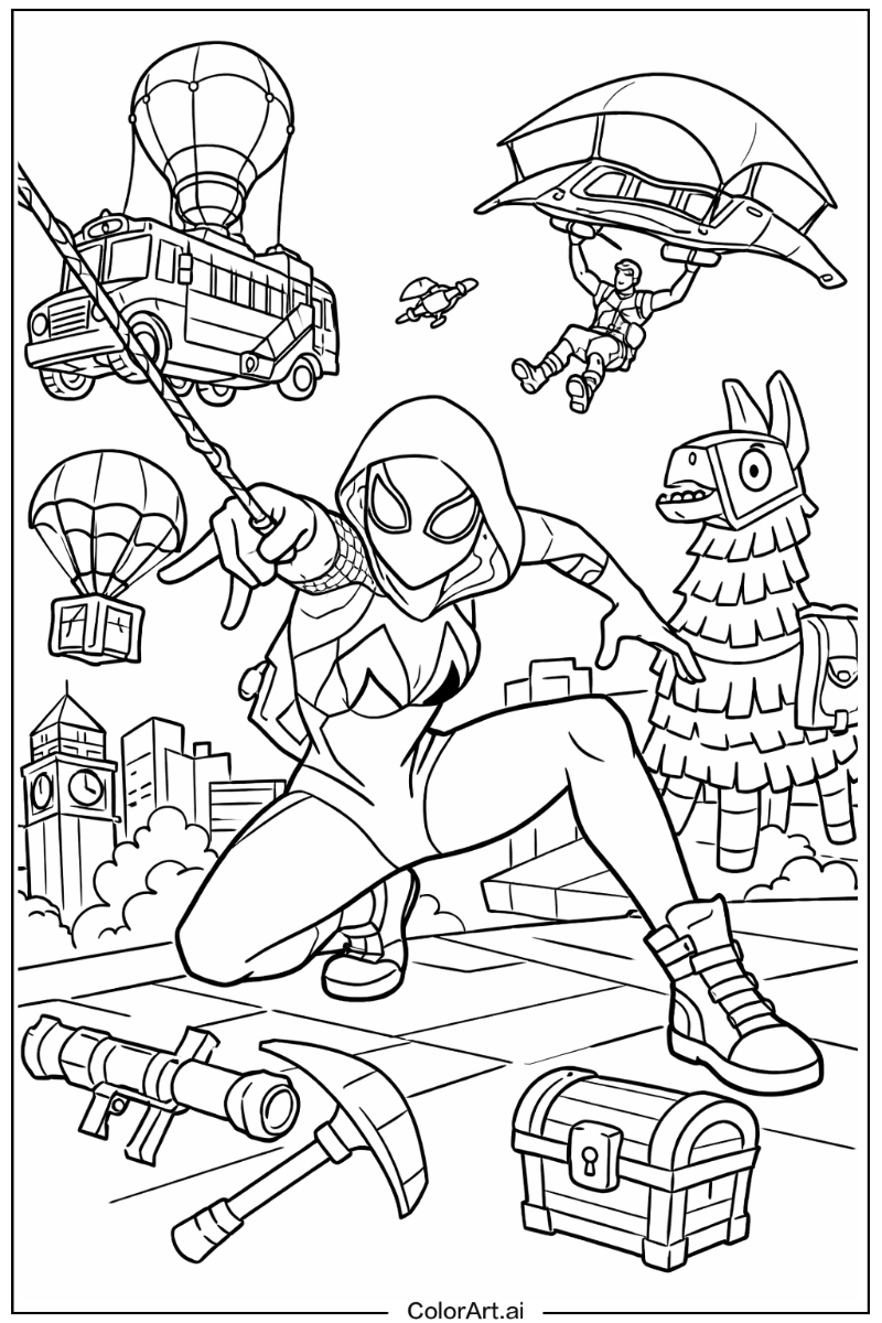 Fortnite with Spider gwen Theme