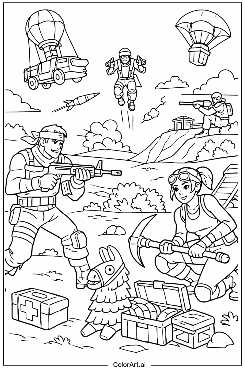 Battle royale Fortnite Scene