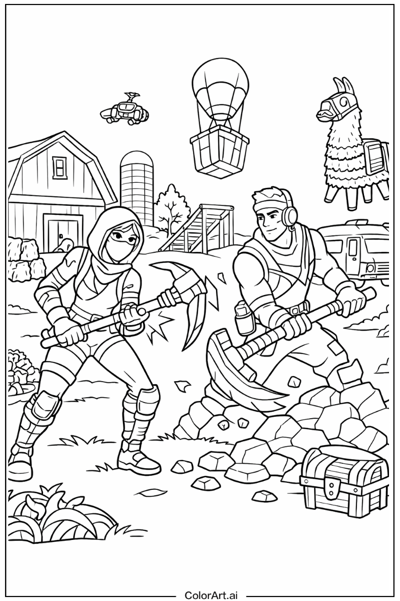 Fortnite with Harvesting Theme