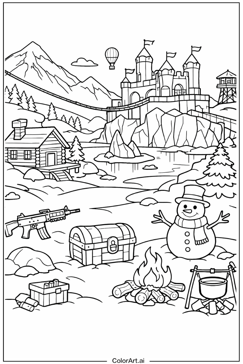 Fortnite with Snow biome Theme