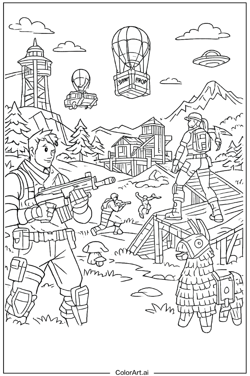 Fortnite with Daytime scene Theme