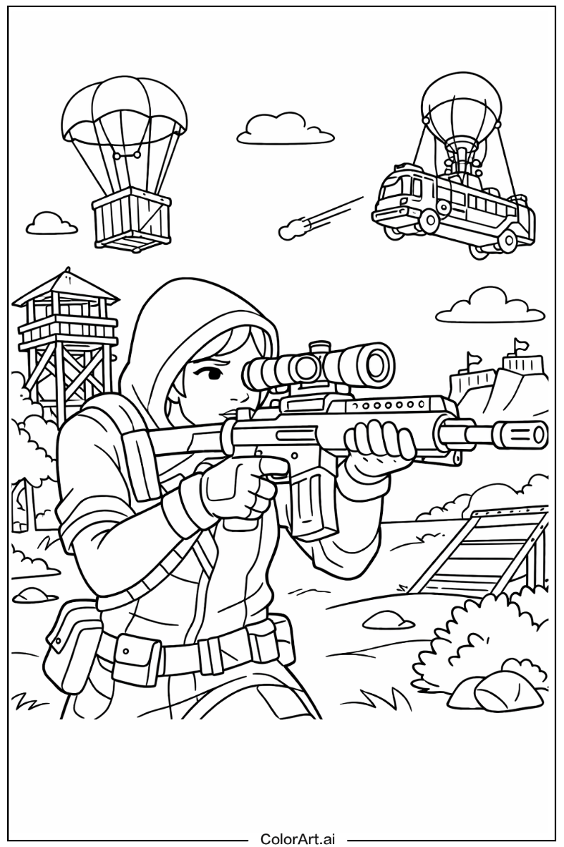 Aiming weapon Fortnite Scene