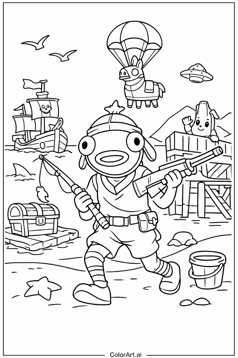 Fortnite with Fishstick Theme