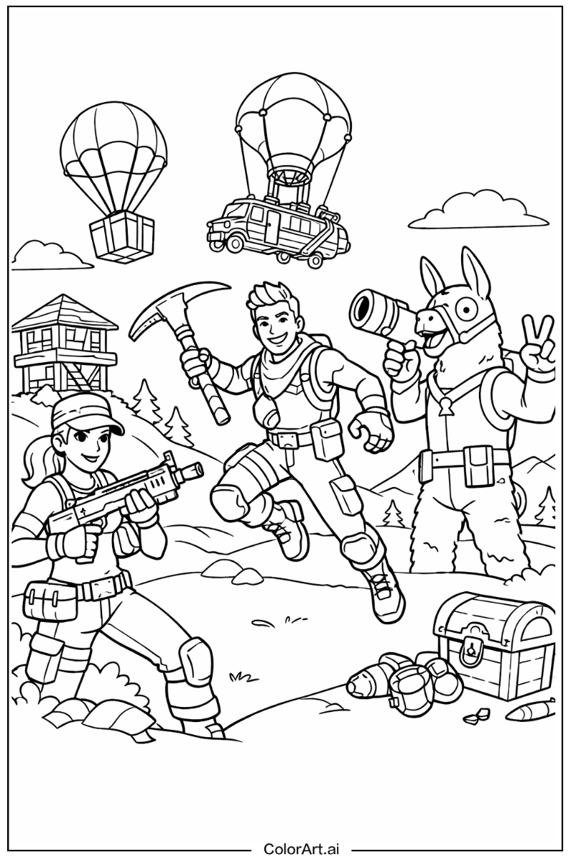 Cartoon game style Fortnite Design