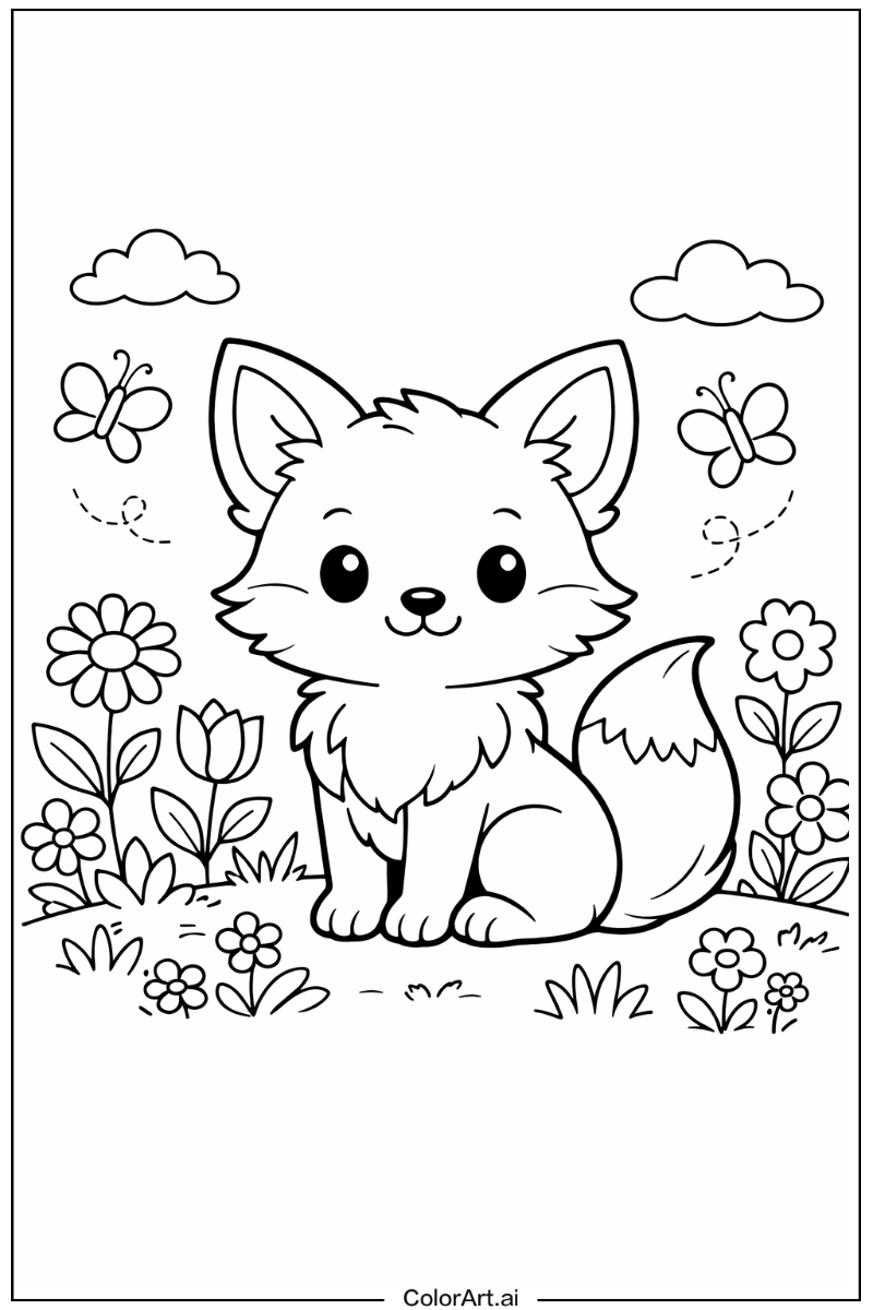 44개의 무료 여우 색칠 페이지