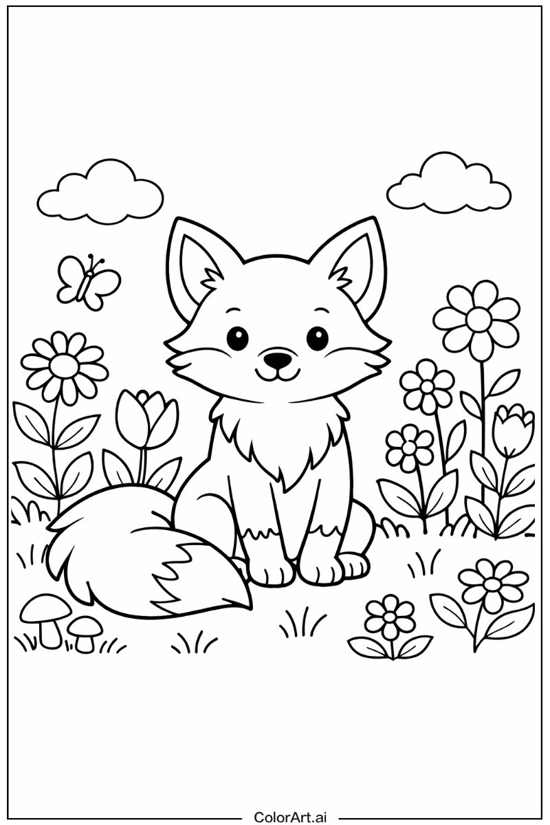 Fox in a Garden 3