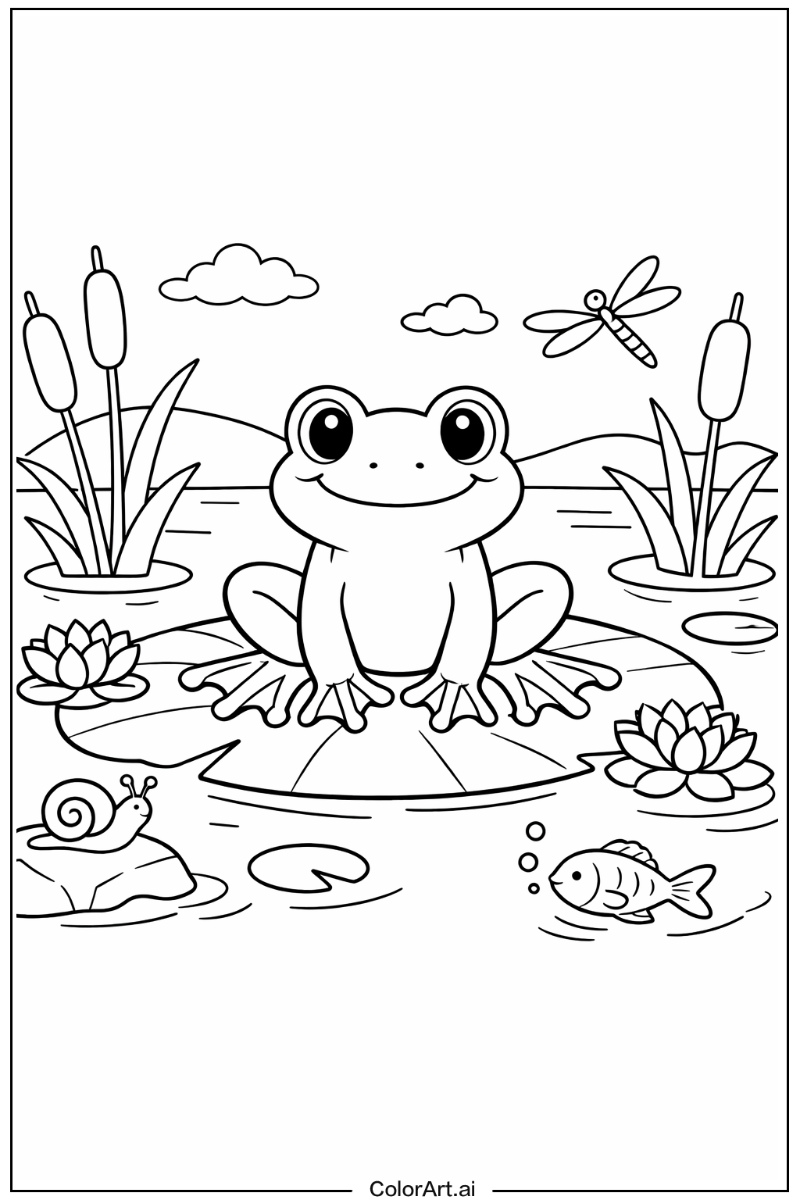 Webbed feet Frog Scene