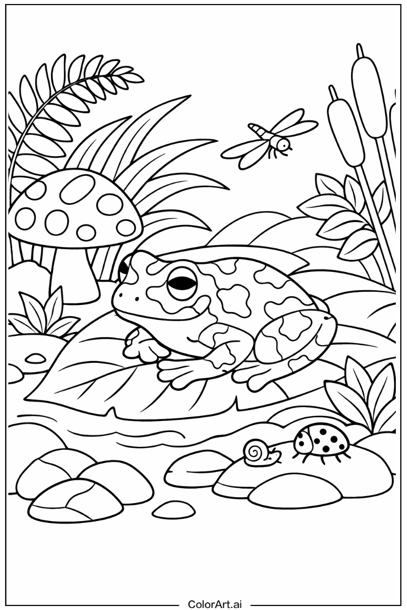 Frog with Camouflage Theme