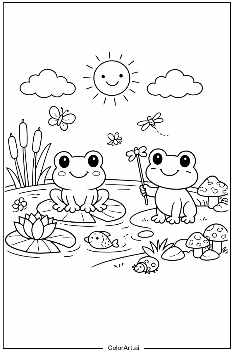 Frog with Cute frog Theme