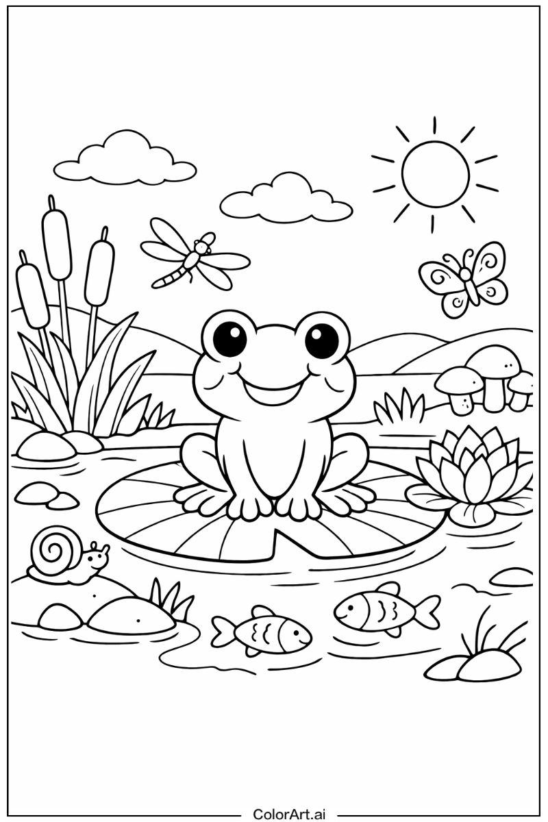 Frog with Green frog Theme