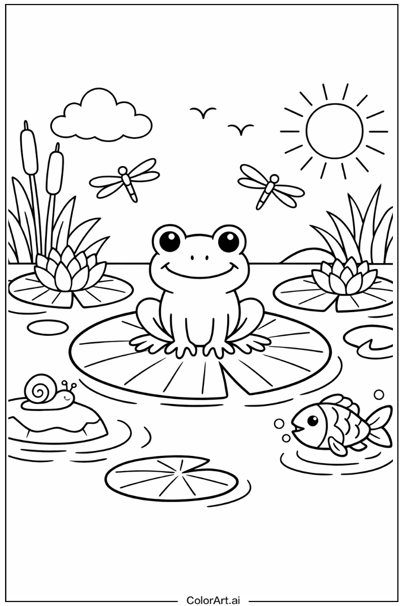 Frog with Lily pad Theme