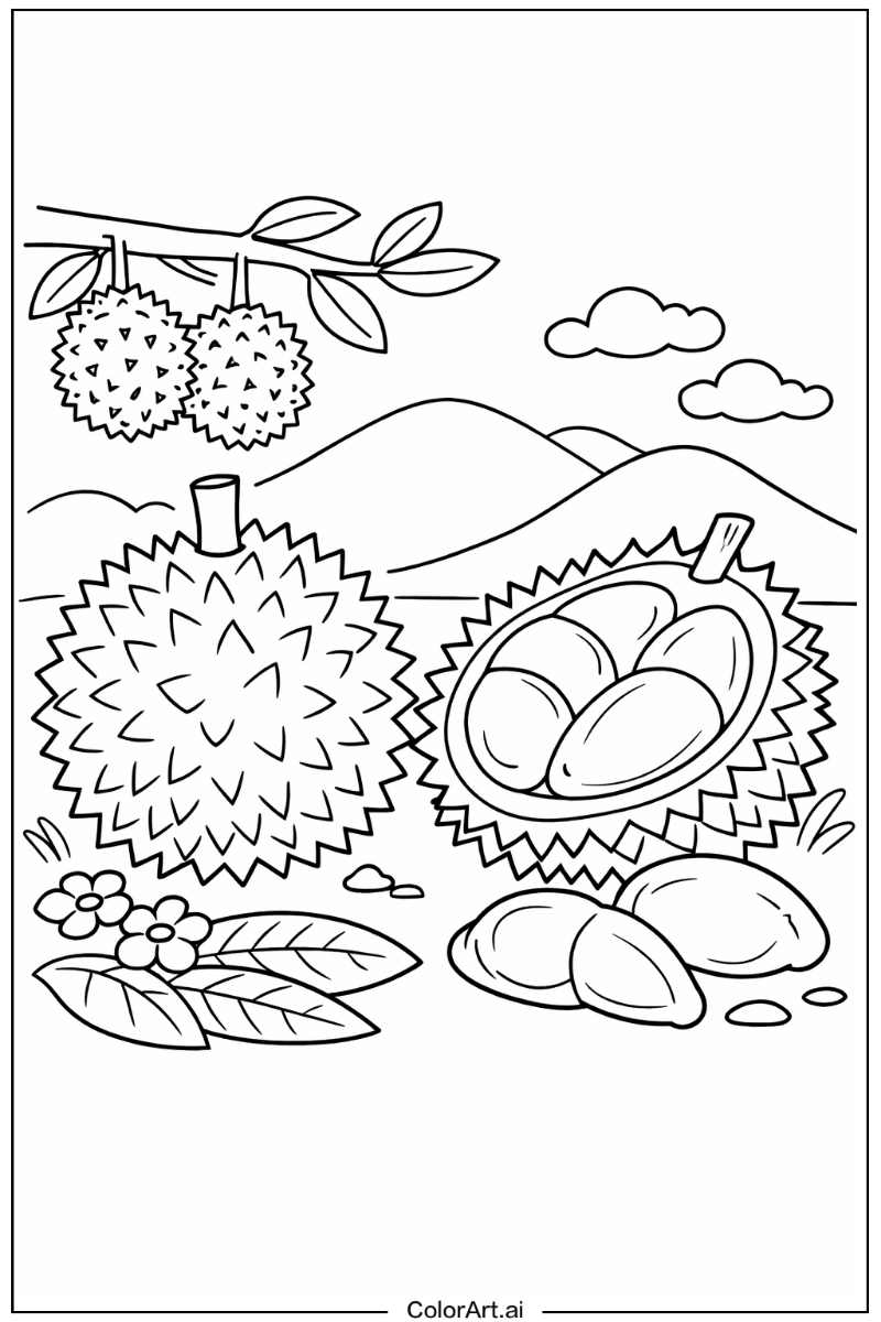 Durian Fruit Scene