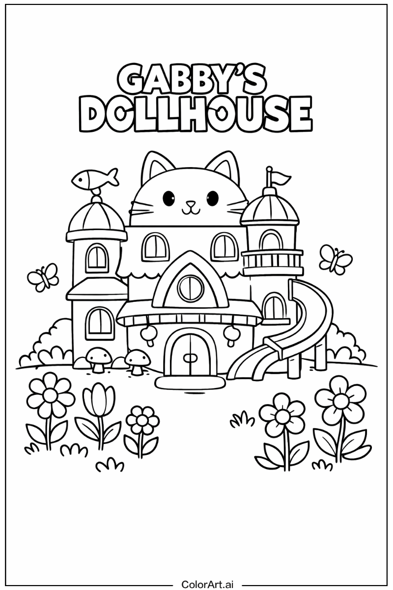 gabby's dollhouse in a Garden 3