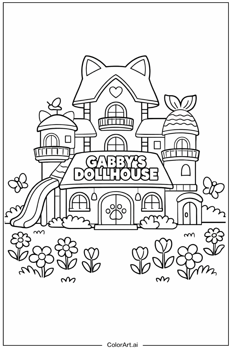 gabby's dollhouse in a Garden 4