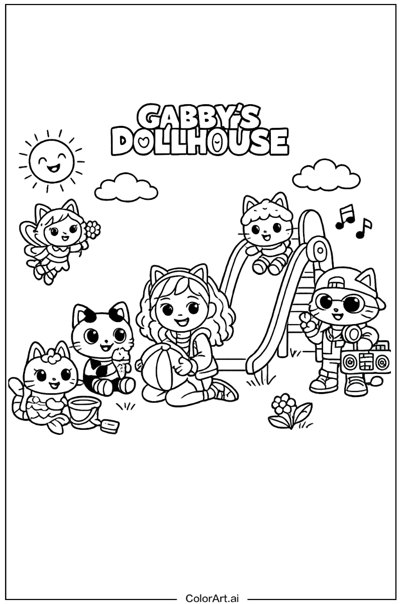 gabby's dollhouse Playing Outside 4