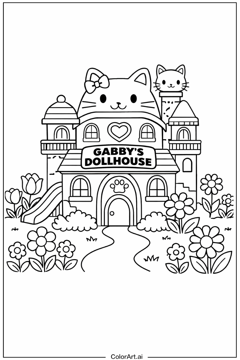 gabby's dollhouse in a Garden 5