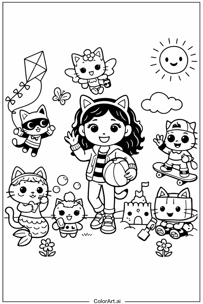 gabby's dollhouse Playing Outside 5