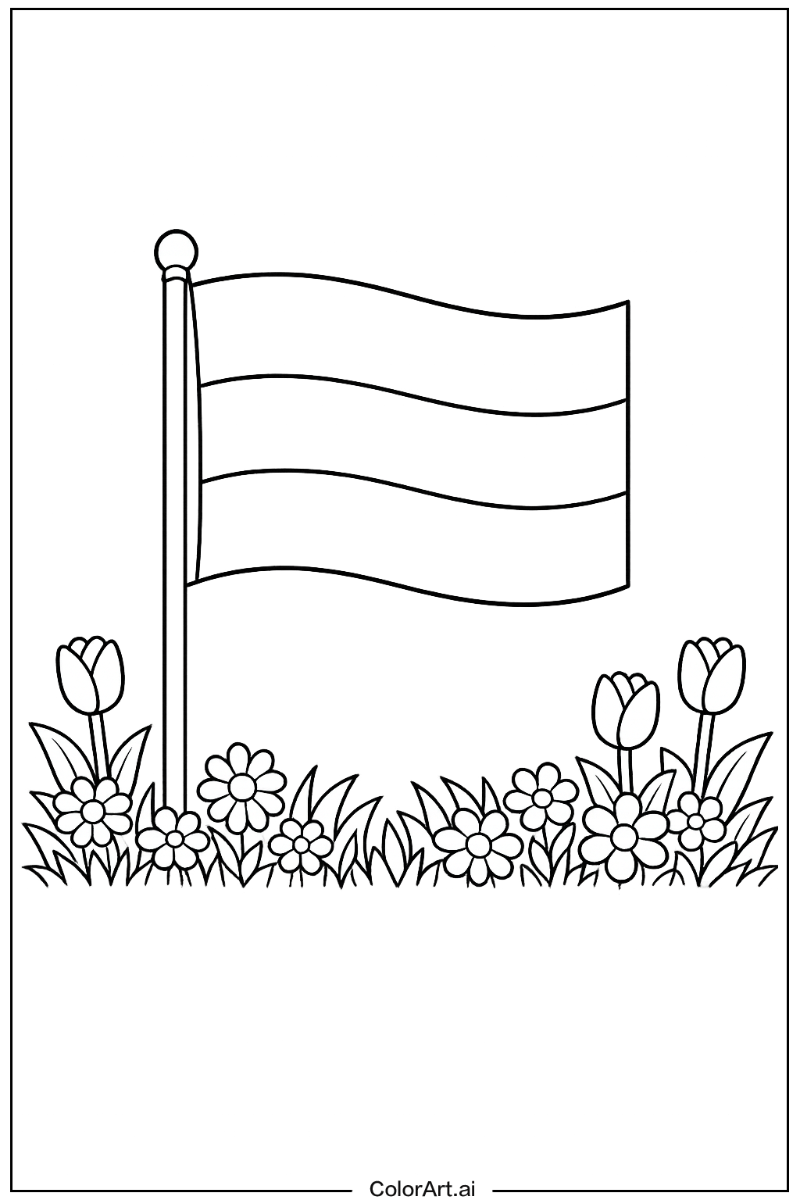 gabon flag in a Garden 2