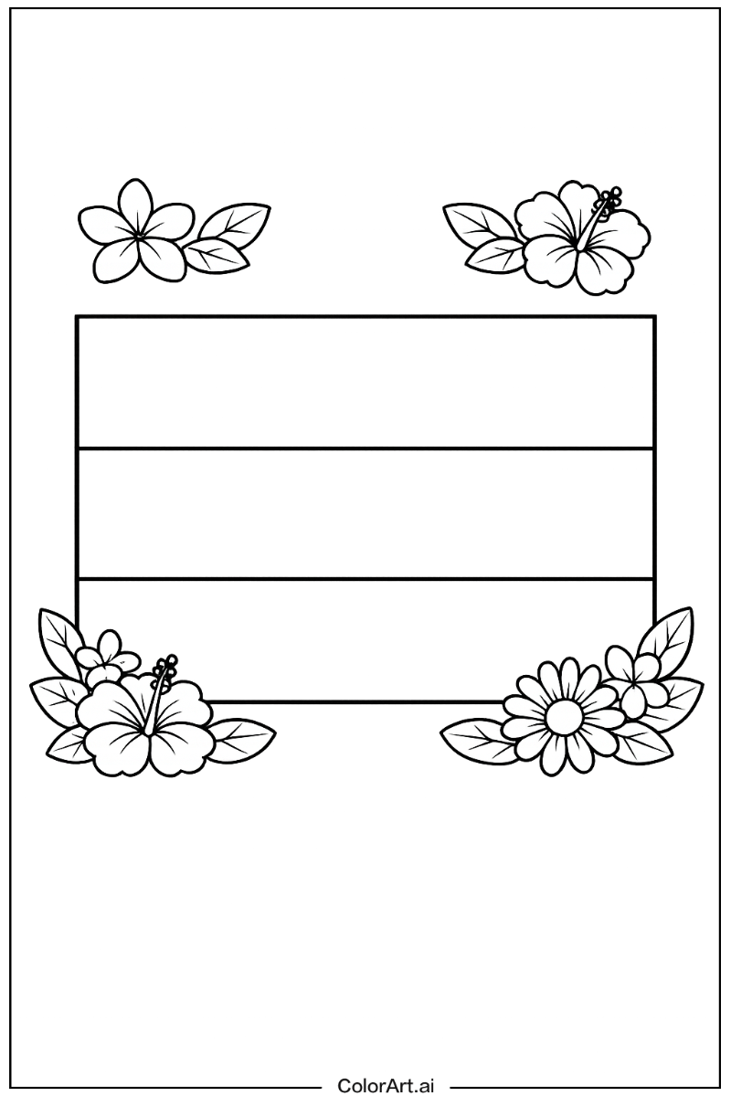 gabon flag with Flowers 2