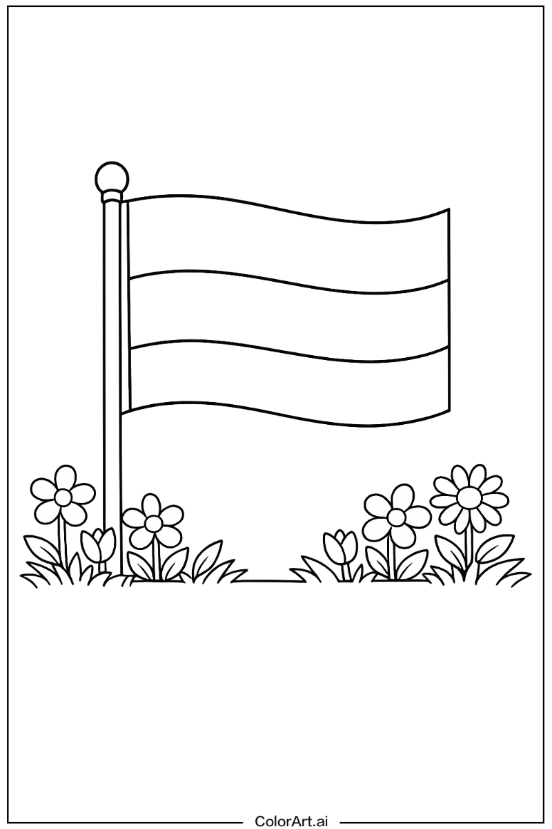 gabon flag in a Garden 3