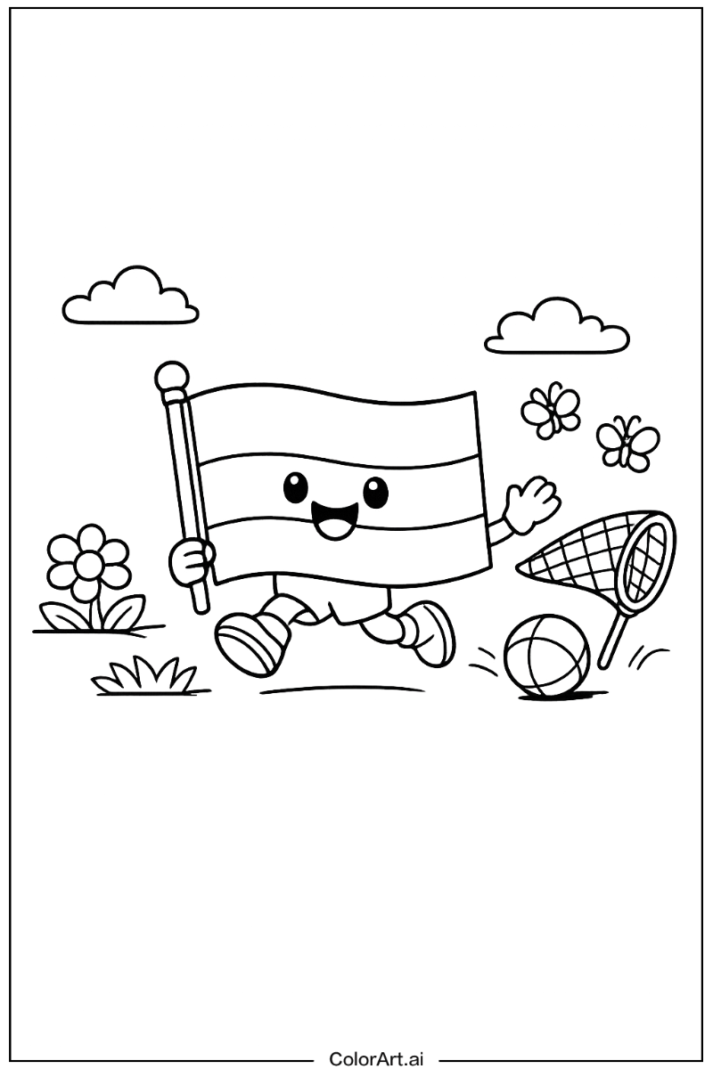 gabon flag Playing Outside 3