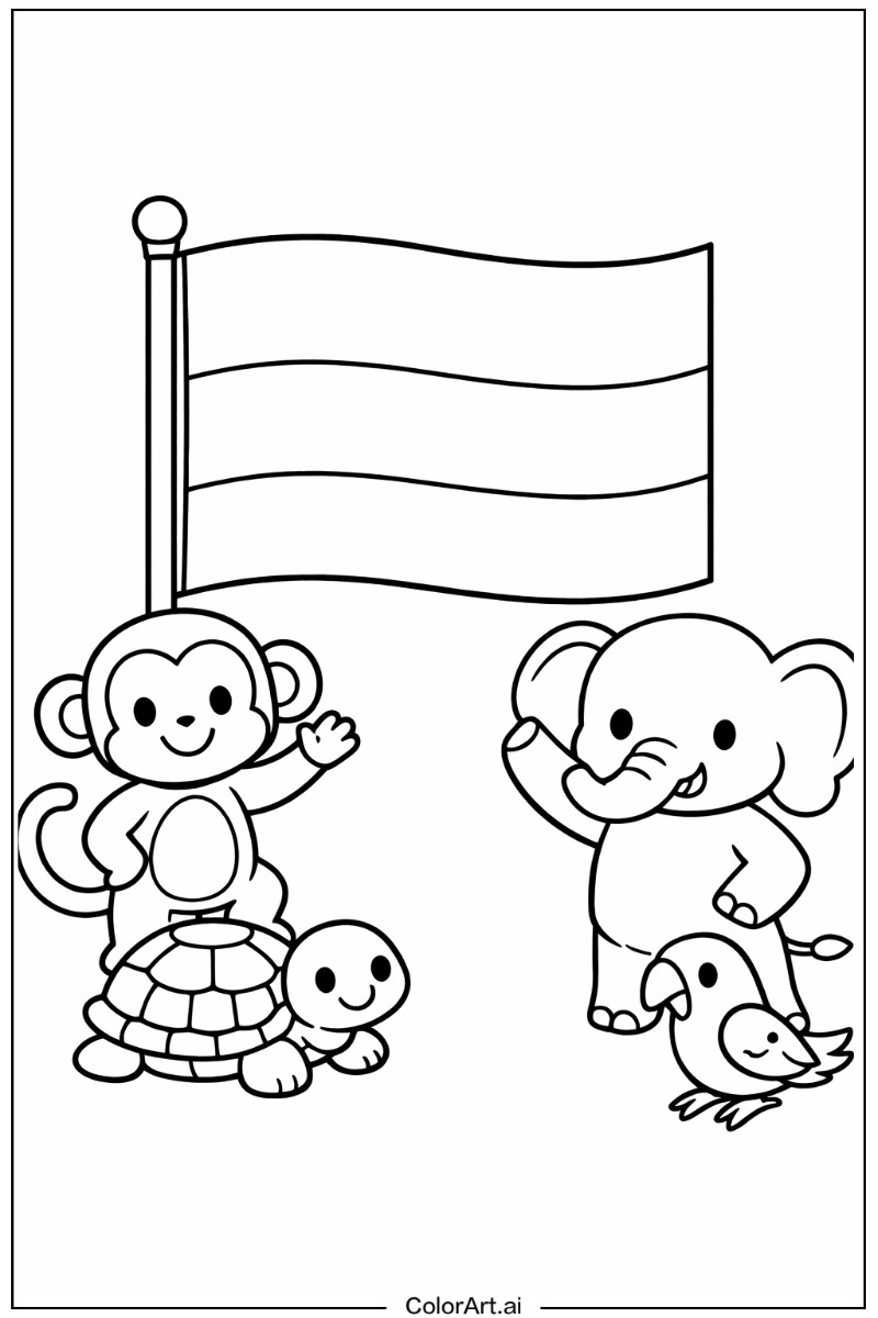 gabon flag with Friends 3