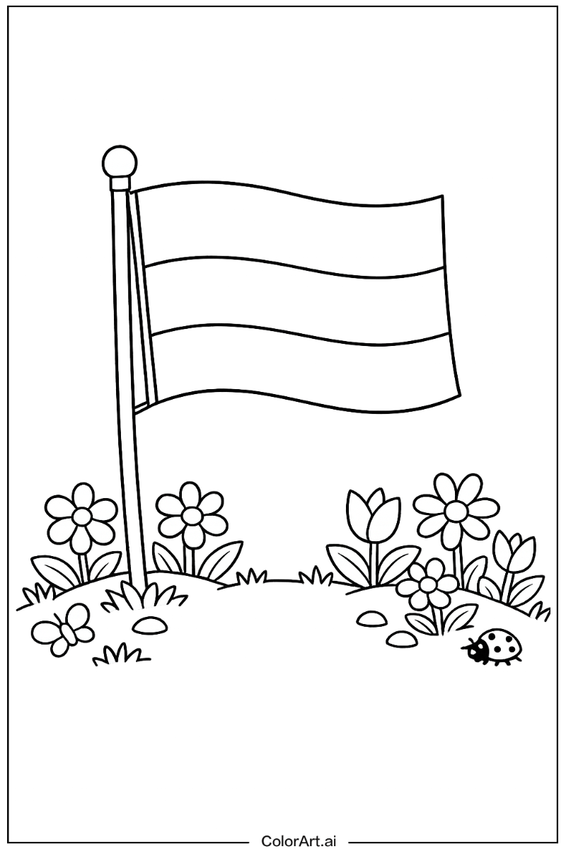 gabon flag in a Garden 4