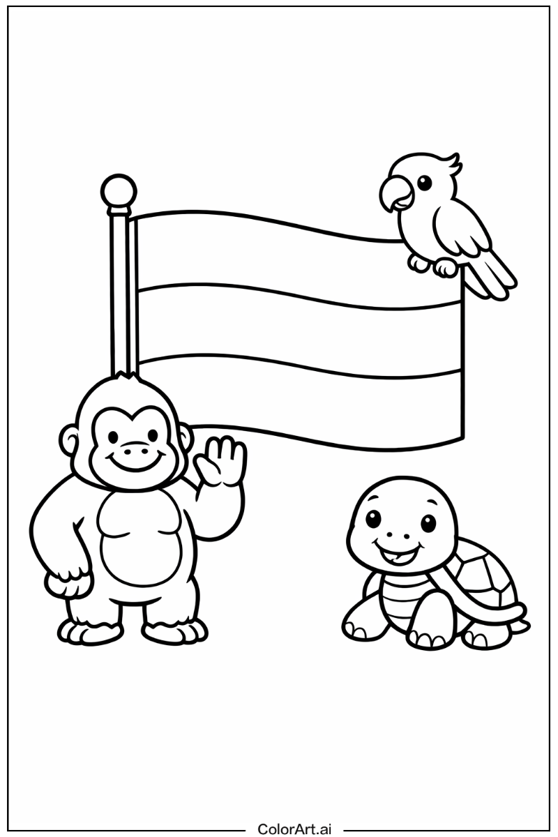 gabon flag with Friends 4