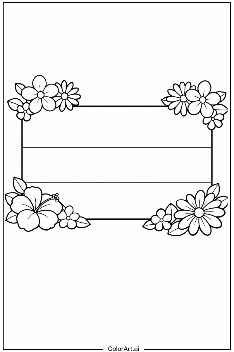 gabon flag with Flowers 4