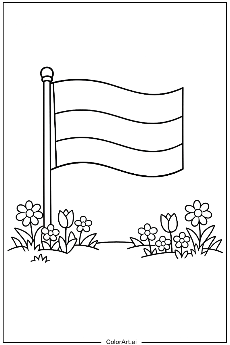 gabon flag in a Garden 5